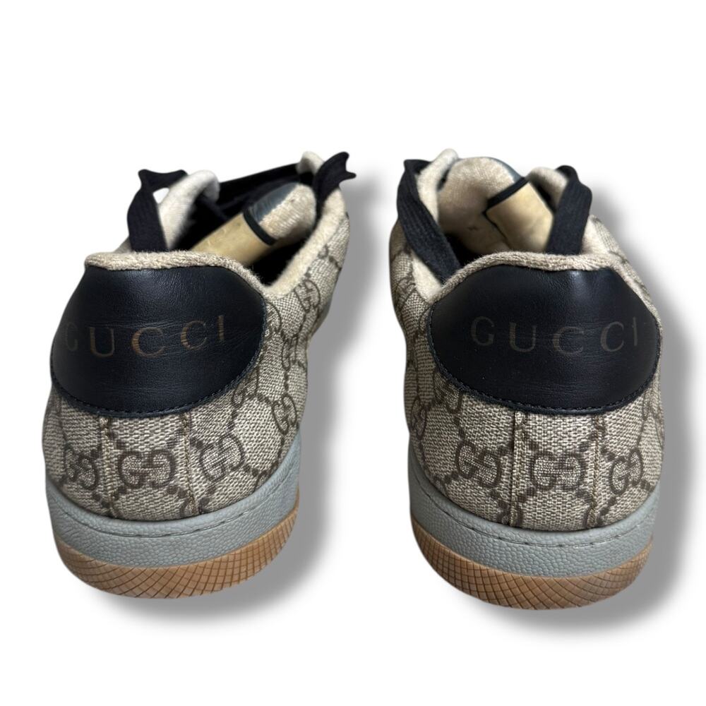 Gucci Screener canvas beige brown red green low top Sneakers size 10 Mens - Picture 3 of 13